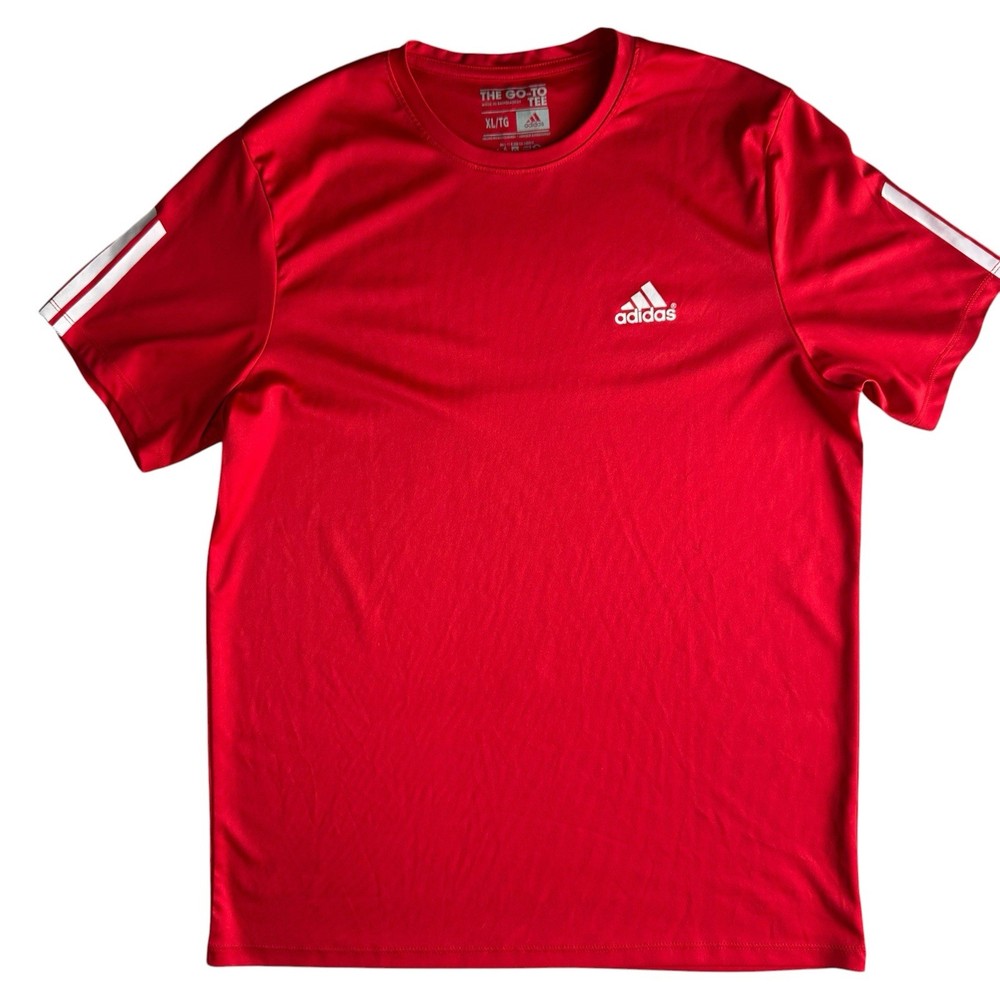 Adidas Red Athletic Tee XL Moisture Wicking Gym Training Activewear Shirt