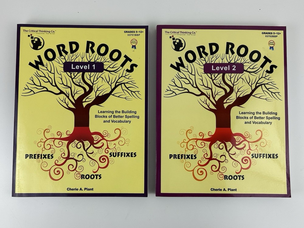 The Critical Thinking Co. Word Roots Level 1 & 2 Cherie Plant 03751BBP 03752BBP