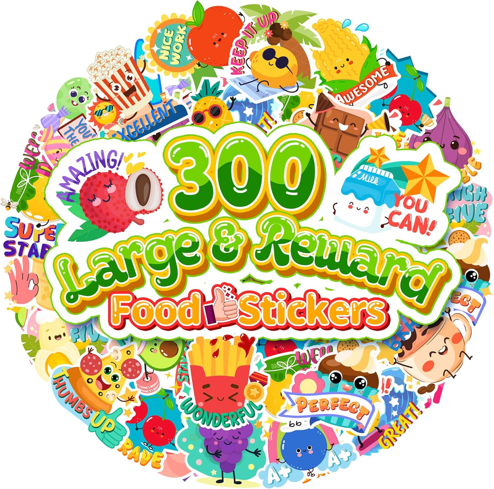 300PCS Large Scratch and Sniff Stickers, Scented Smelly Stickers for Kids, Bigge