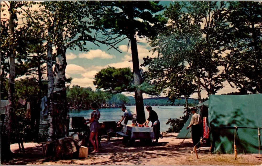 Pre-1980 CAMP SCENE Adirondacks - Fish Creek New York NY m/14 BB9113