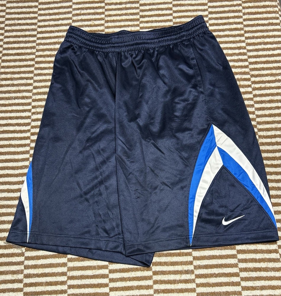 Nike Y2K Basketball Dri-FIT Mesh Athletic Shorts Navy Blue Men's Size XL