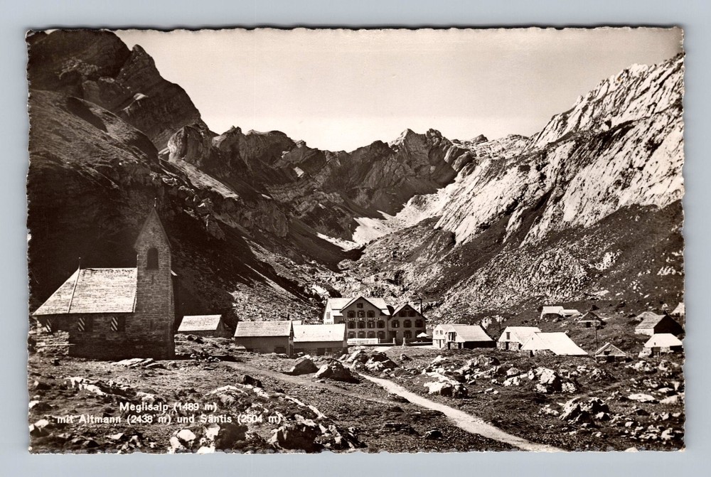 Switzerland Meglisalp Mount Altmann & Santis Old Postal PC Vintage Postcard