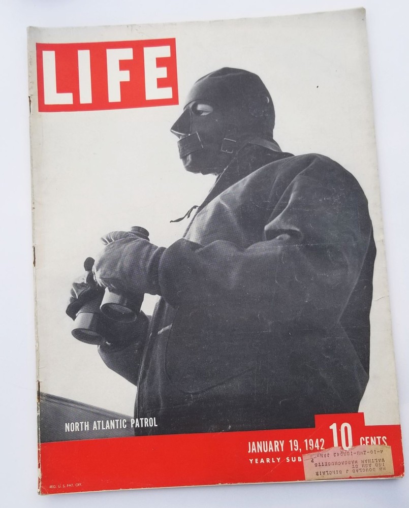 Life Magazine January 19 1942 North Atlantic Patrol Very Good World War II