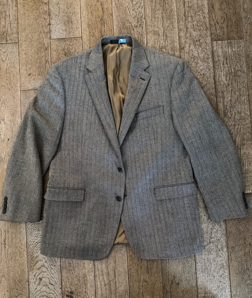 Ralph Lauren herringbone blazer grey, (100% wool) coat jacket