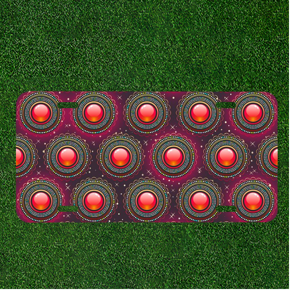 Custom Personalized Car License Plate With Abstract Circle Gem Pattern