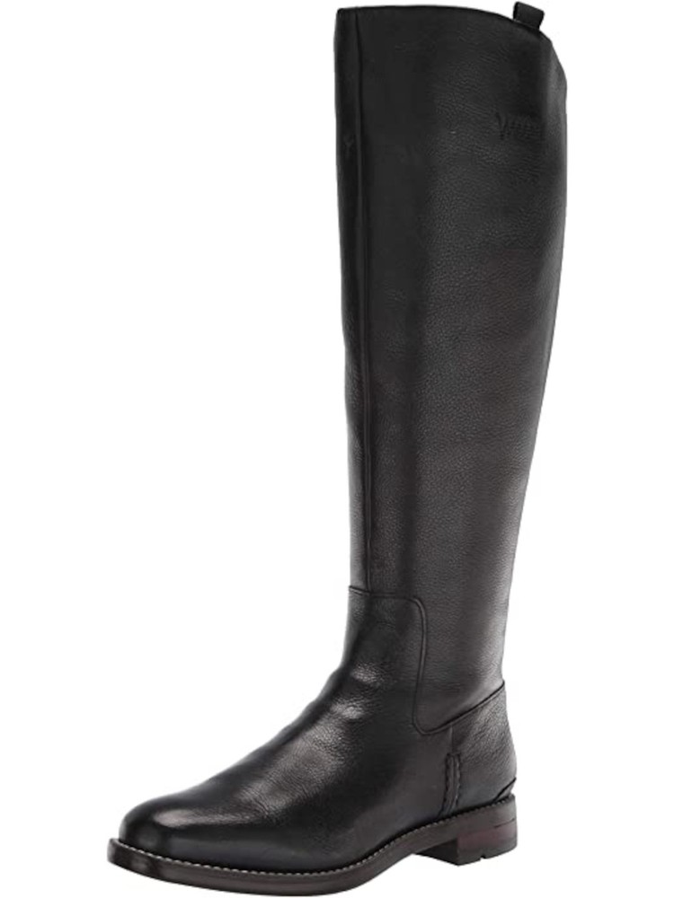 FRANCO SARTO Womens Black Back Wide Calf Meyer Leather Riding Boot 6 W WC