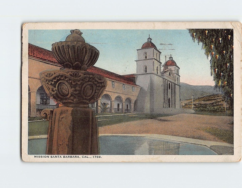 Postcard Mission Santa Barbara California USA