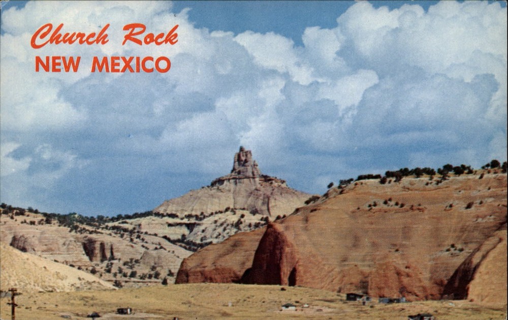 Church Rock New Mexico Route 66 Red Rock aerial view ~unused postcard sku741