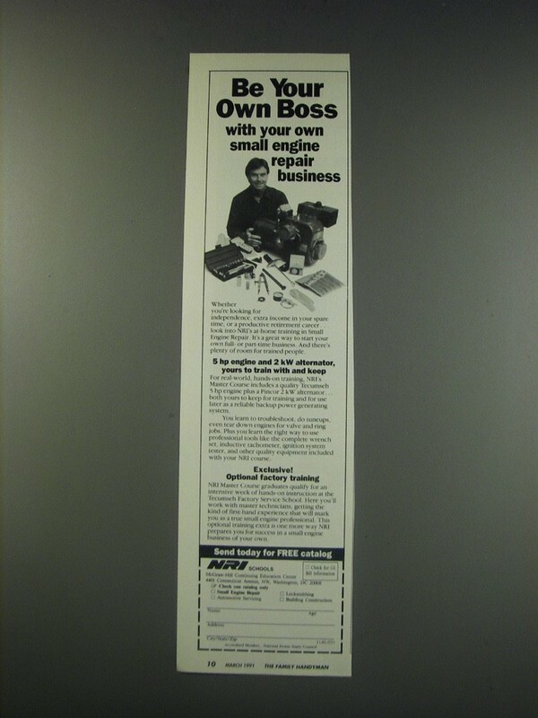 1991 NRI Schools Ad - Be your own boss