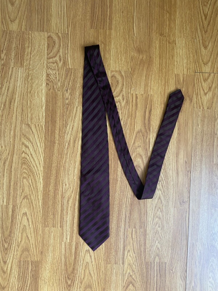 Canali Purple Striped 100% Silk Neck Tie Made In Italy