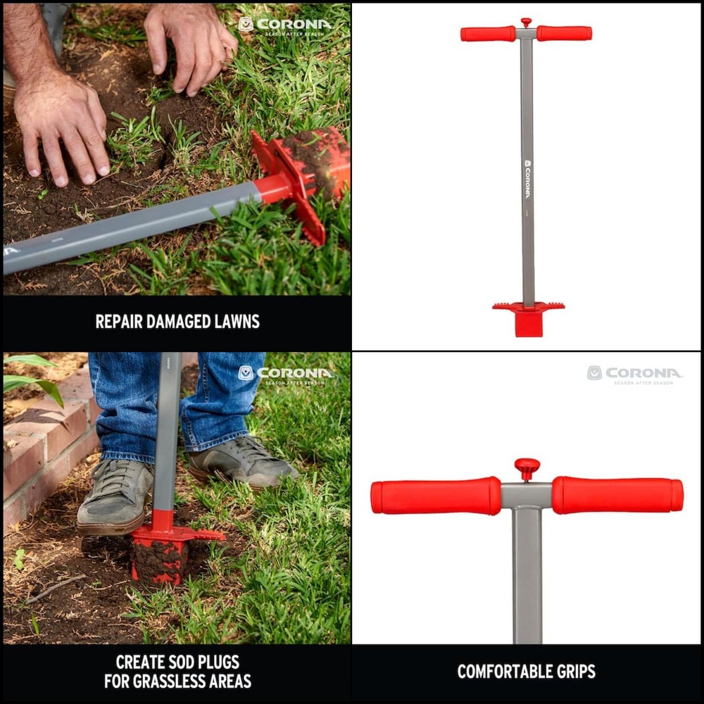 3 Inch Carbon Steel Handle Sod Grass Plugger Quick Release Plunger Ejector Rod