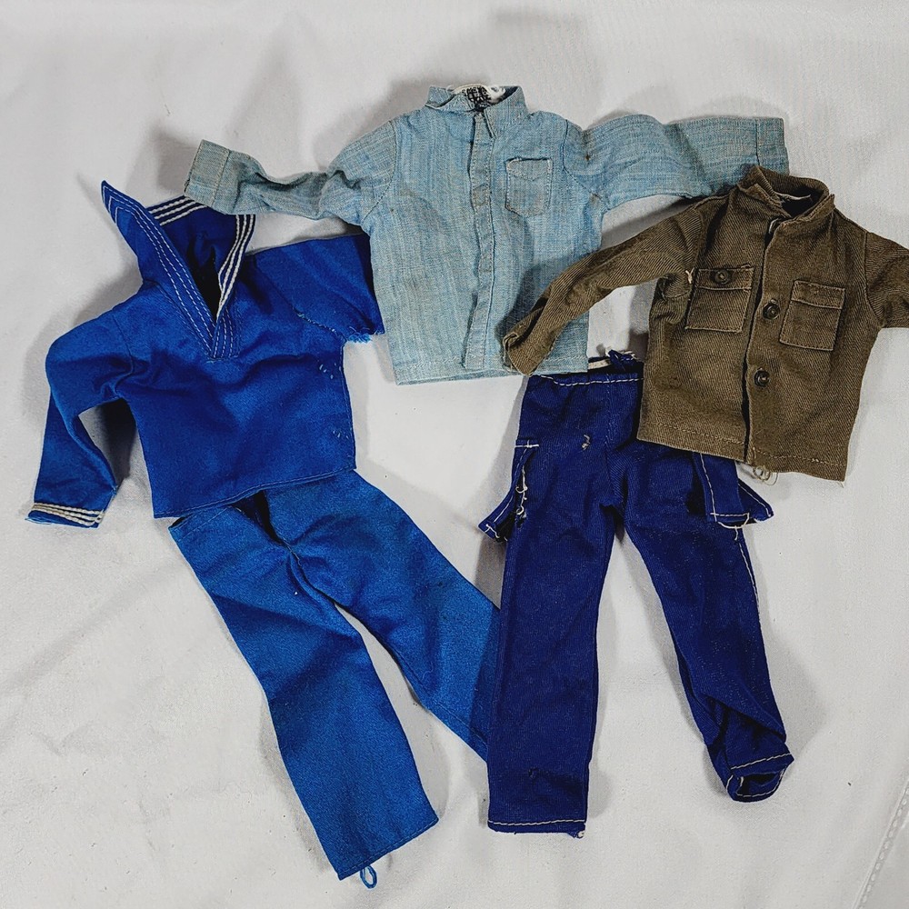 Vintage 1964 Hasbro GI Joe Blue Khaki Military Uniform Outfit Set