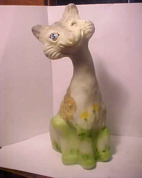 2016 Milk Glass Fenton HP Yellow Flowers Bunny Rabbit Alley Cat Figure # 8 Of 8