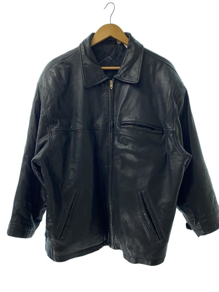 Leather Jacket Blouson/L/Sheep Leather/Blk/Plain 3498