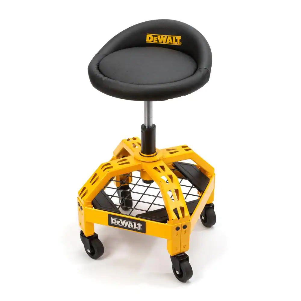 Dewalt Adjustable Shop Garage Stool Rolling Casters Steel Frame DXSTAH025 New
