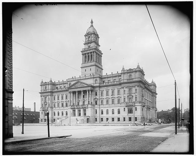 Detroit Michigan Wayne County Building ca. 1900 courthouse civic building