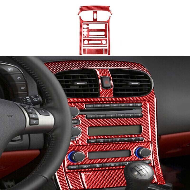 Red Carbon Fiber Type D Central Control Panel Cover For Chevrolet Corvette C6