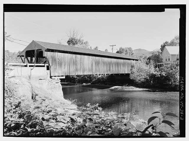 OBLIQUE PERSPECTIVE, LOOKING EAST. - Village Bridge, Spanning Mad River Bridge