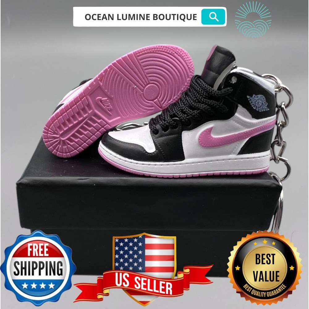 Air Jordan 3D Mini Sneaker Keychain, Basketball Sneaker Collectible, Box Options