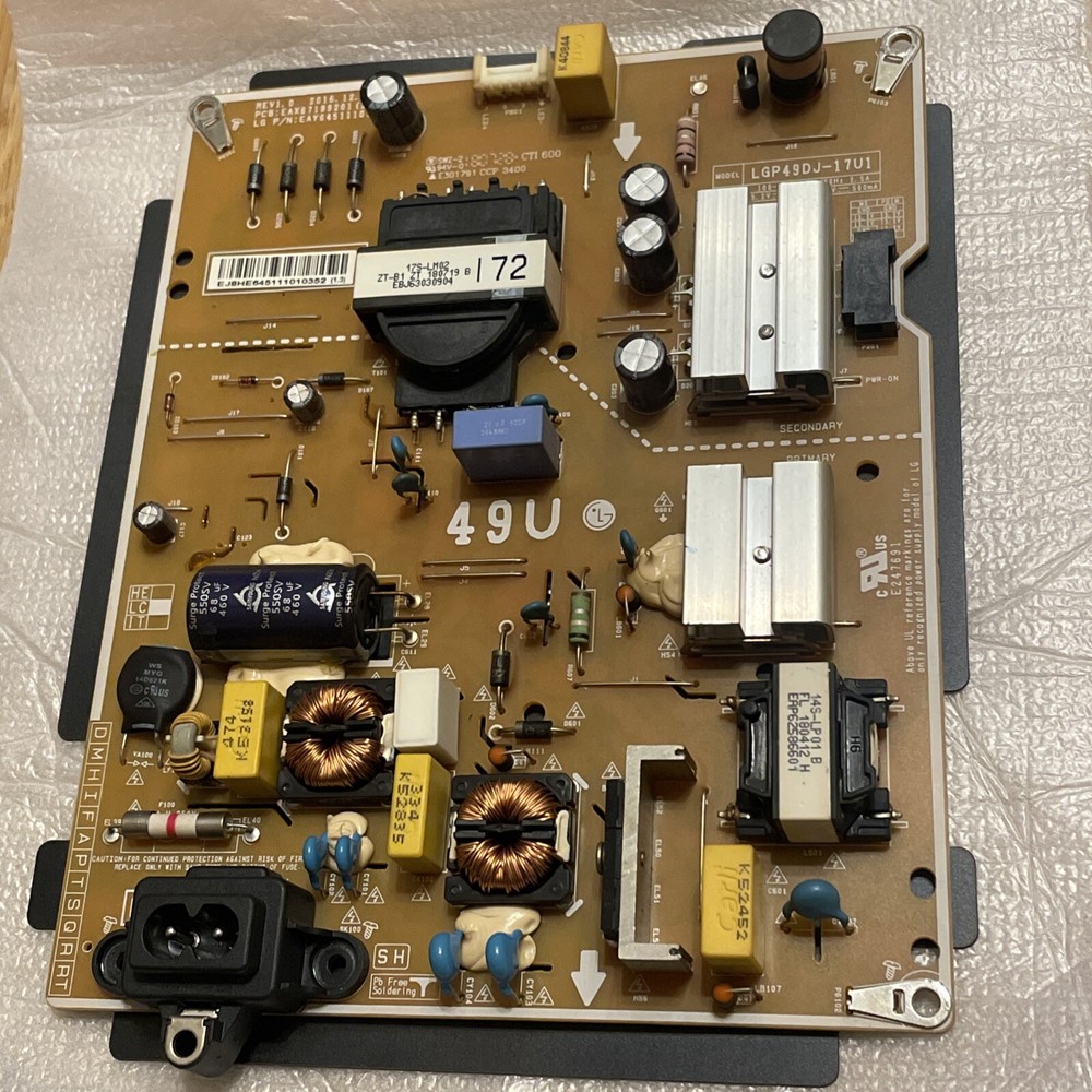 LG 49UK6200PUA 49UM7300PUA Replacement Power Supply LED Driver EAY64511101 LGP49DJ-17U1