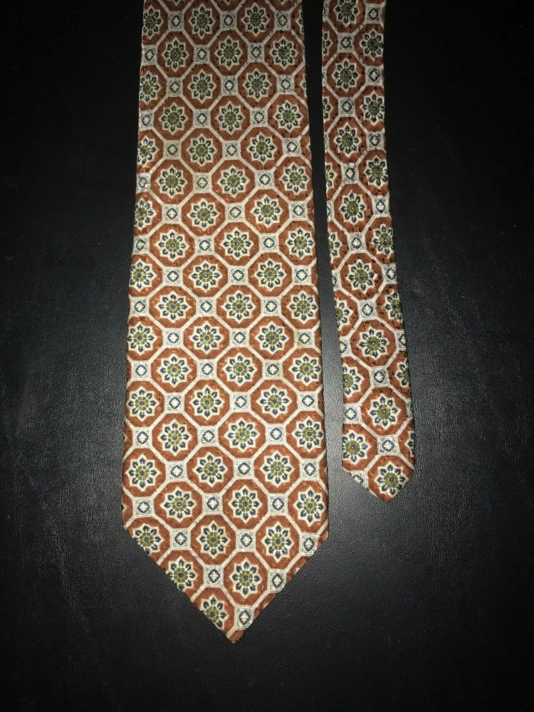 XMI Platinum Hand Made All Silk Tie Brown-Green-Blue