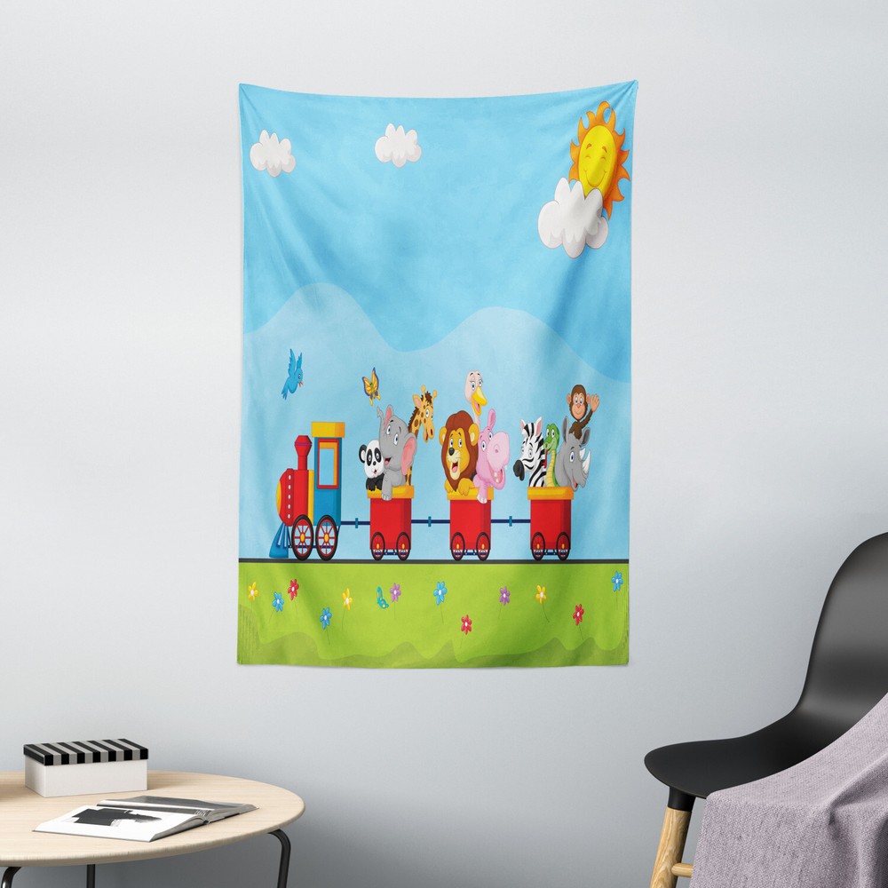 Colorful Tapestry Cartoon Animal Sun Print Wall Hanging Decor