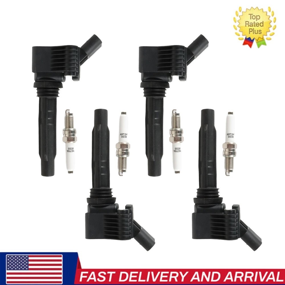 4pcs Ignition Coils & Iridium Spark Plugs Kit for 2016-2018 Audi A3 Sportback UF718 95463
