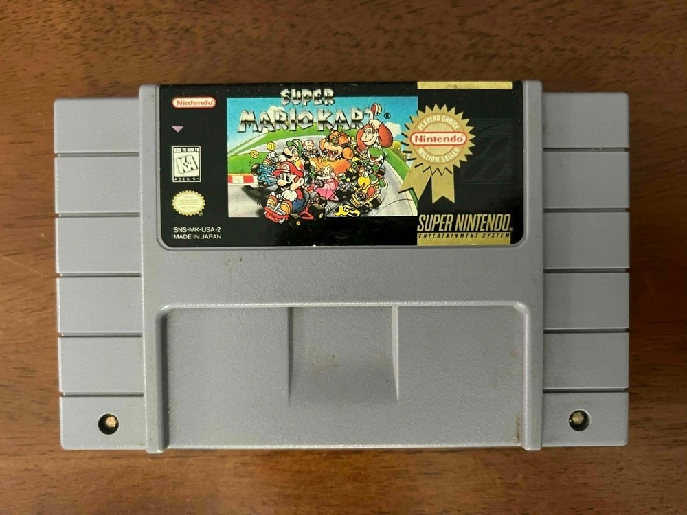 Super Mario Kart SNES Super Nintendo Players Choice Authentic Tested Clean Label