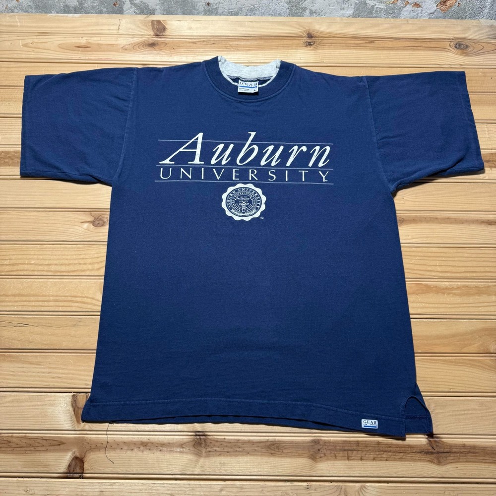 Vintage 90s Auburn University College Crest Single Stitch Oversized Shirt Large