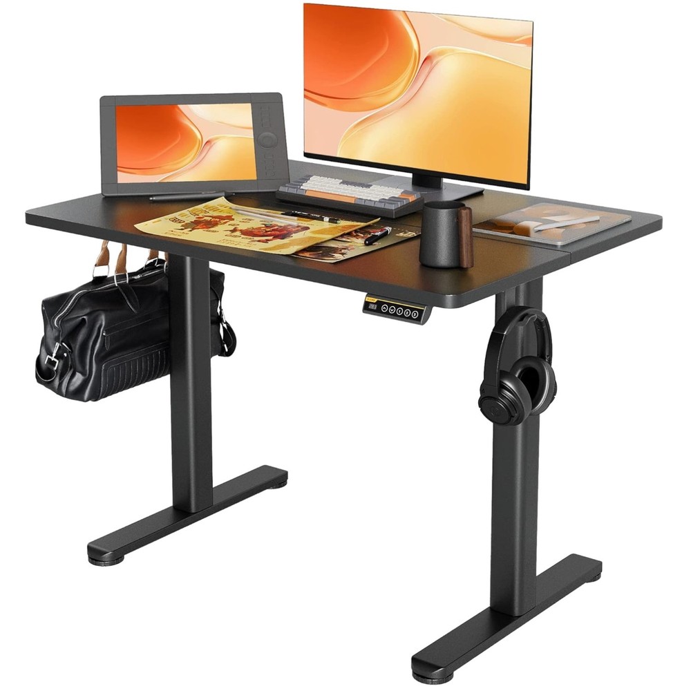 Stylish Black Electric Standing Desk - 40x24 Inches for Productive Workspaces