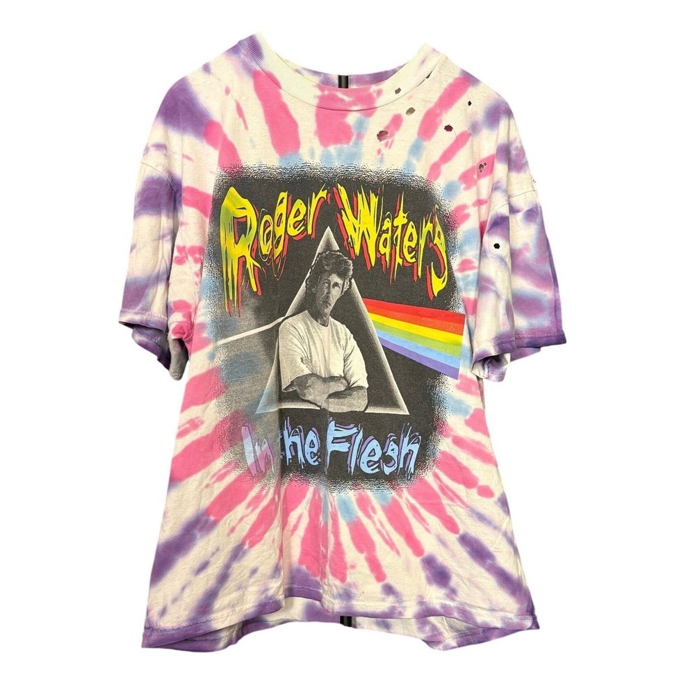 Roger Waters T-Shirt Mens L Pink Tie Dye Fair In The Flesh 1999 World Tour Band