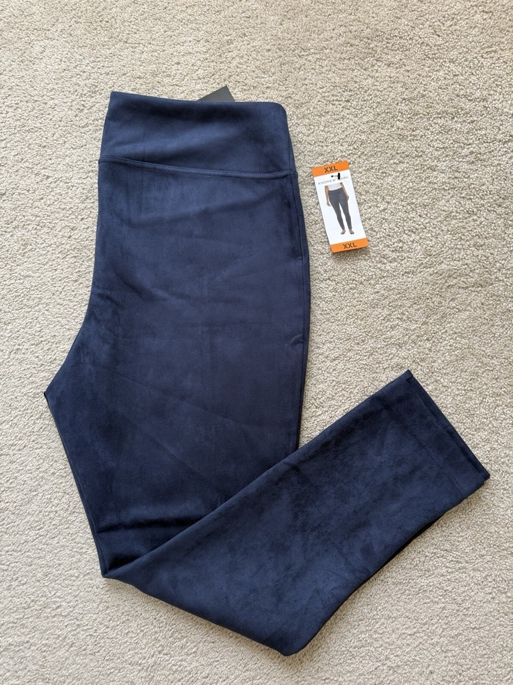 Andrew Marc Womens Faux Suede Pull on Legging Pants navy size XXL. New