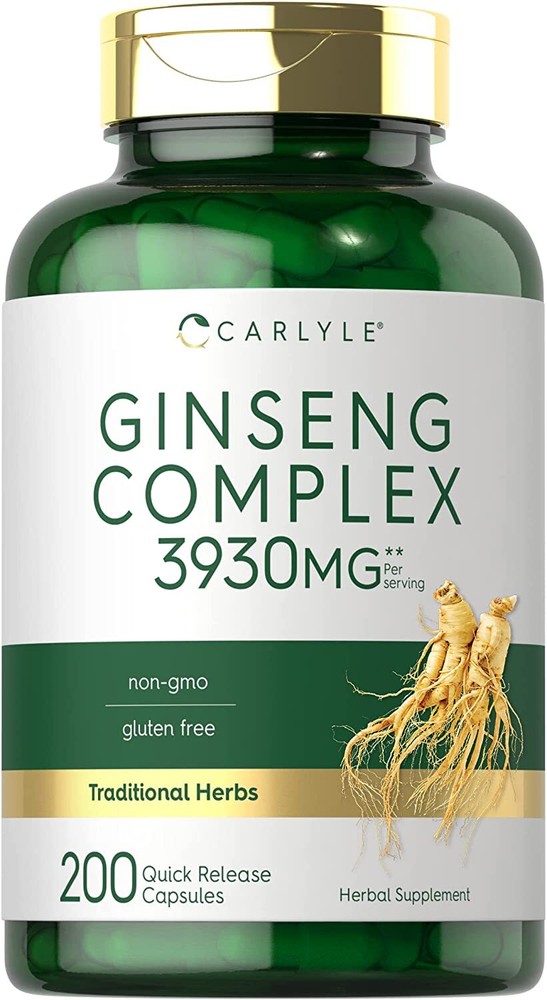 Ginseng Complex | 3930mg | 200 Capsules | Non-GMO, Gluten Free | by Carlyle