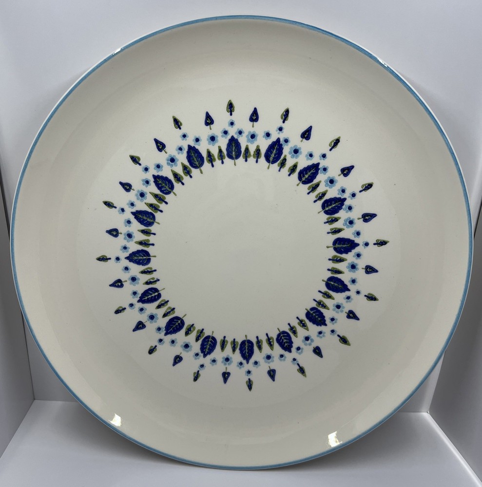 Vtg Marcrest Stetson Swiss Alpine Chalet Chop Plate 11 3/4“ MCM 1950s Blue