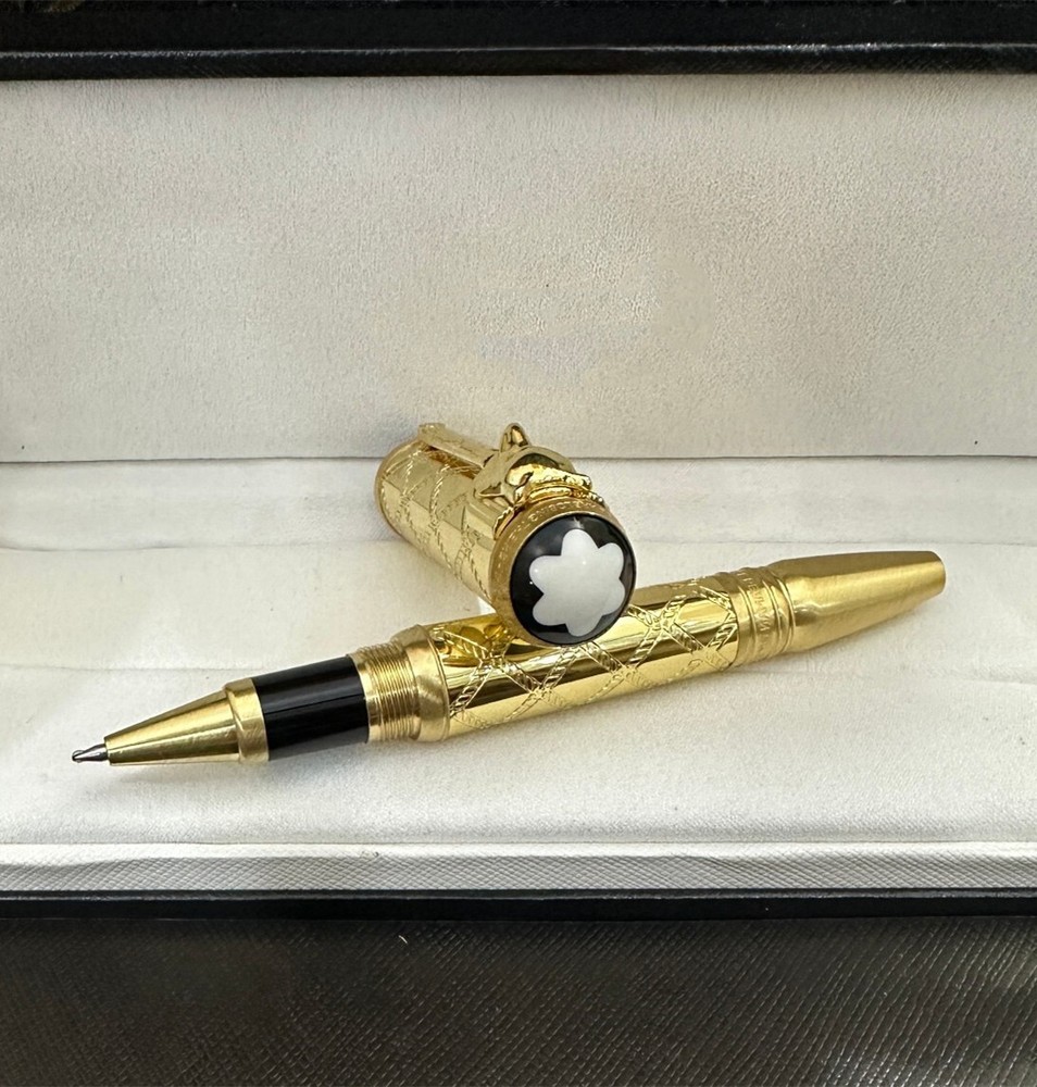 Deluxe Writers Series Metal Gold Color 0.7mm Rollerball Pen No Box