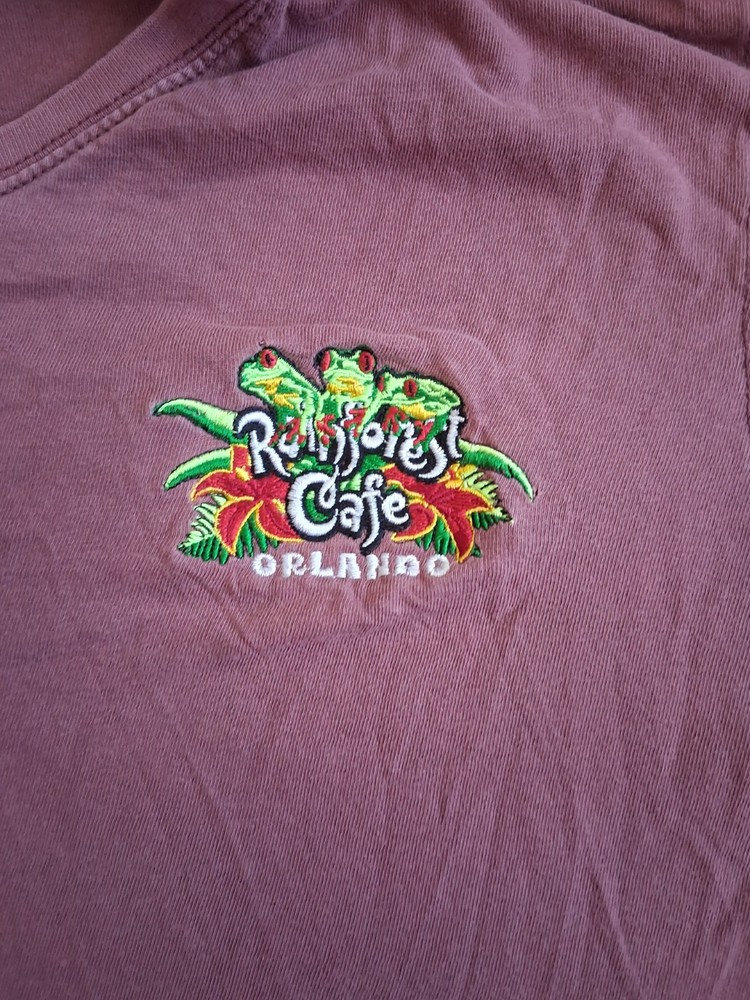 Lone Rock Rainforest Cafe Orlando T Shirt Mens Large Mauve Graphic Print