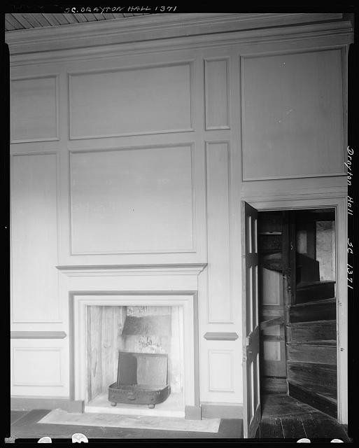 Charleston South Carolina Drayton Hall Interior 1938 Staircase Fireplace