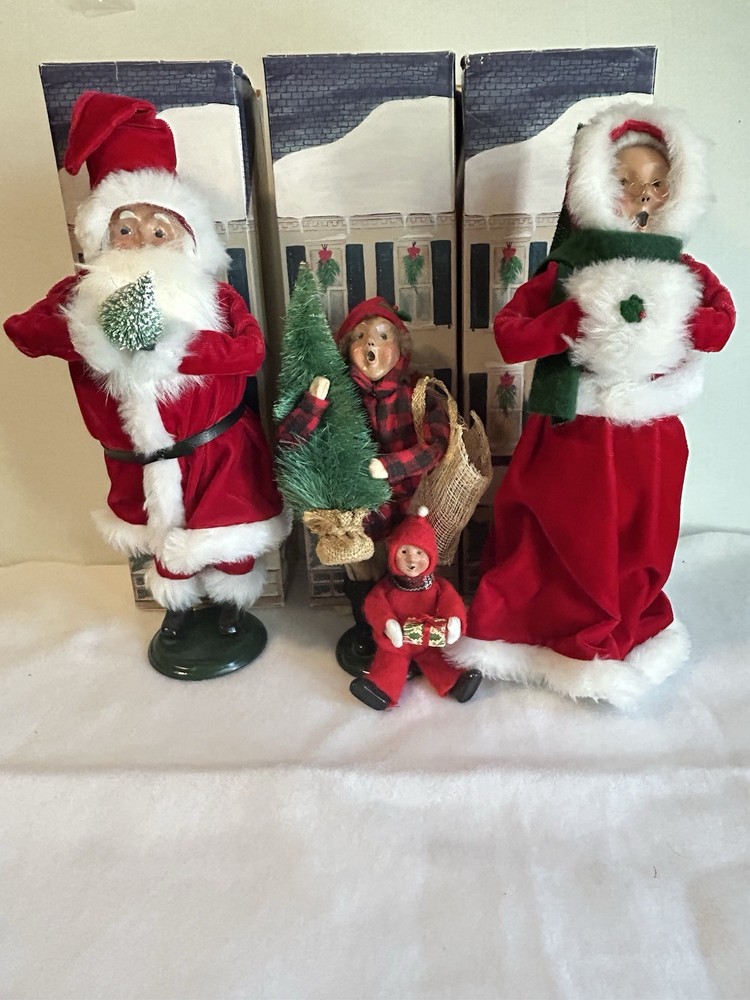 Byers Choice Carolers•Santa Mrs. Clause•Mother And Child•3 Original Boxes•EUC