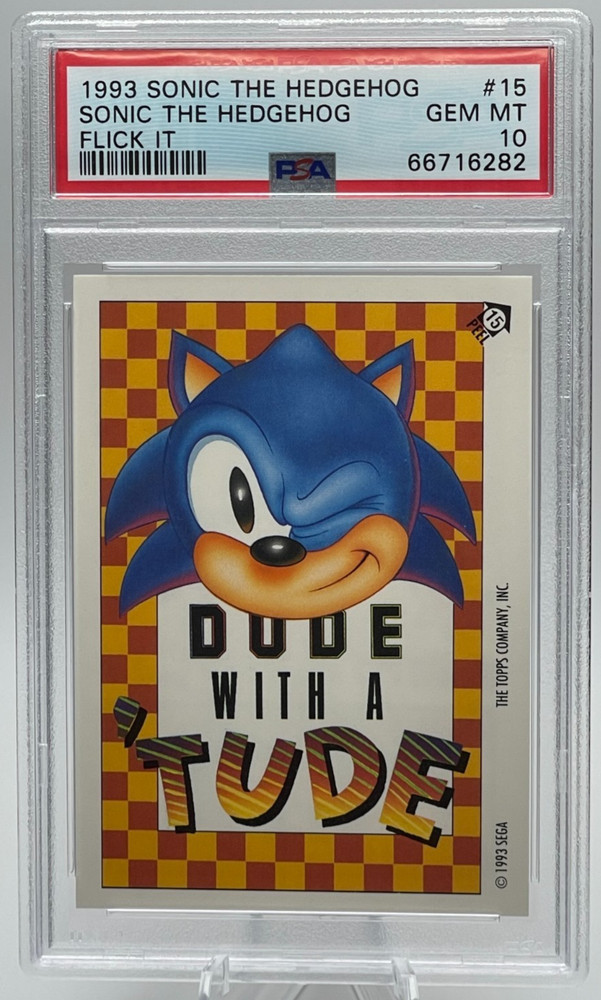 1993 Topps Sonic the Hedgehog Flick It #15 CHEMICAL PLANT ZONE PSA 10 GEM MT