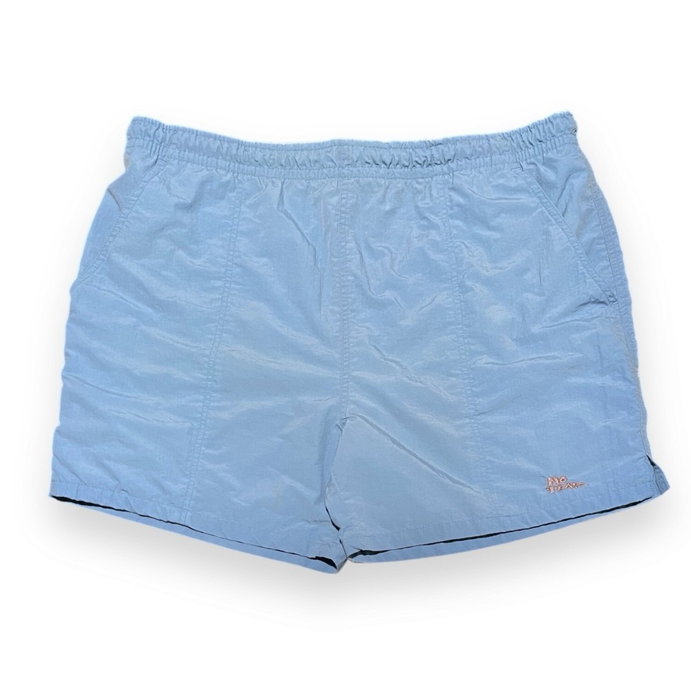 Vintage 90s No Fear Mens Swim Trunks Size Large Blue Swimsuit 6 Inch Inseam