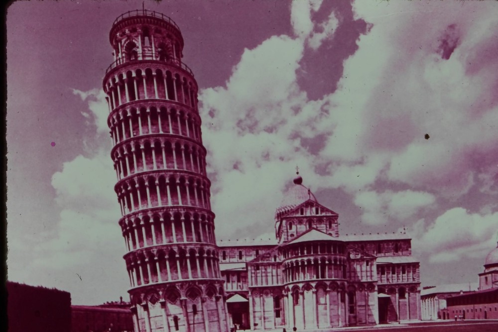 c1960's 35mm Slide, Leaning Tower Pisa Cathedral Italy Color Photo