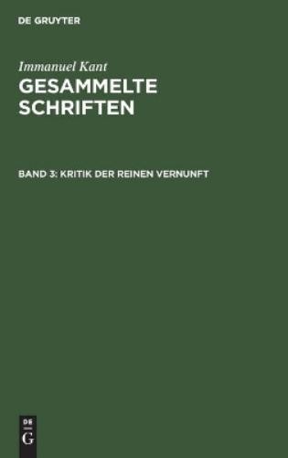 Immanuel Kant Kritik Der Reinen Vernunft (Hardback)