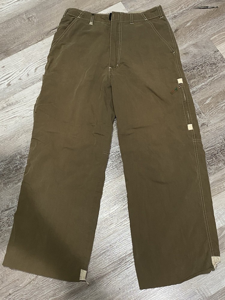 VTG Y2K Green Mountain Dew Cargo Pants Mens 30 Baggy Streetwear Wide Leg Rave