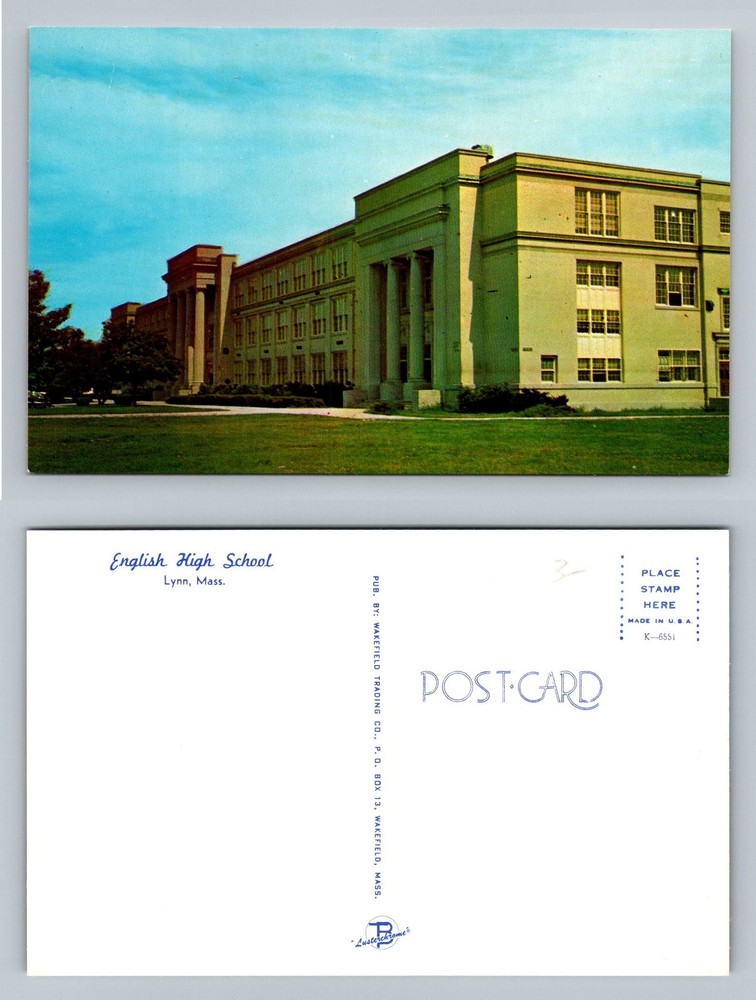 Lynn, MA-Massachusetts, English High School Exterior Building Vintage Postcard