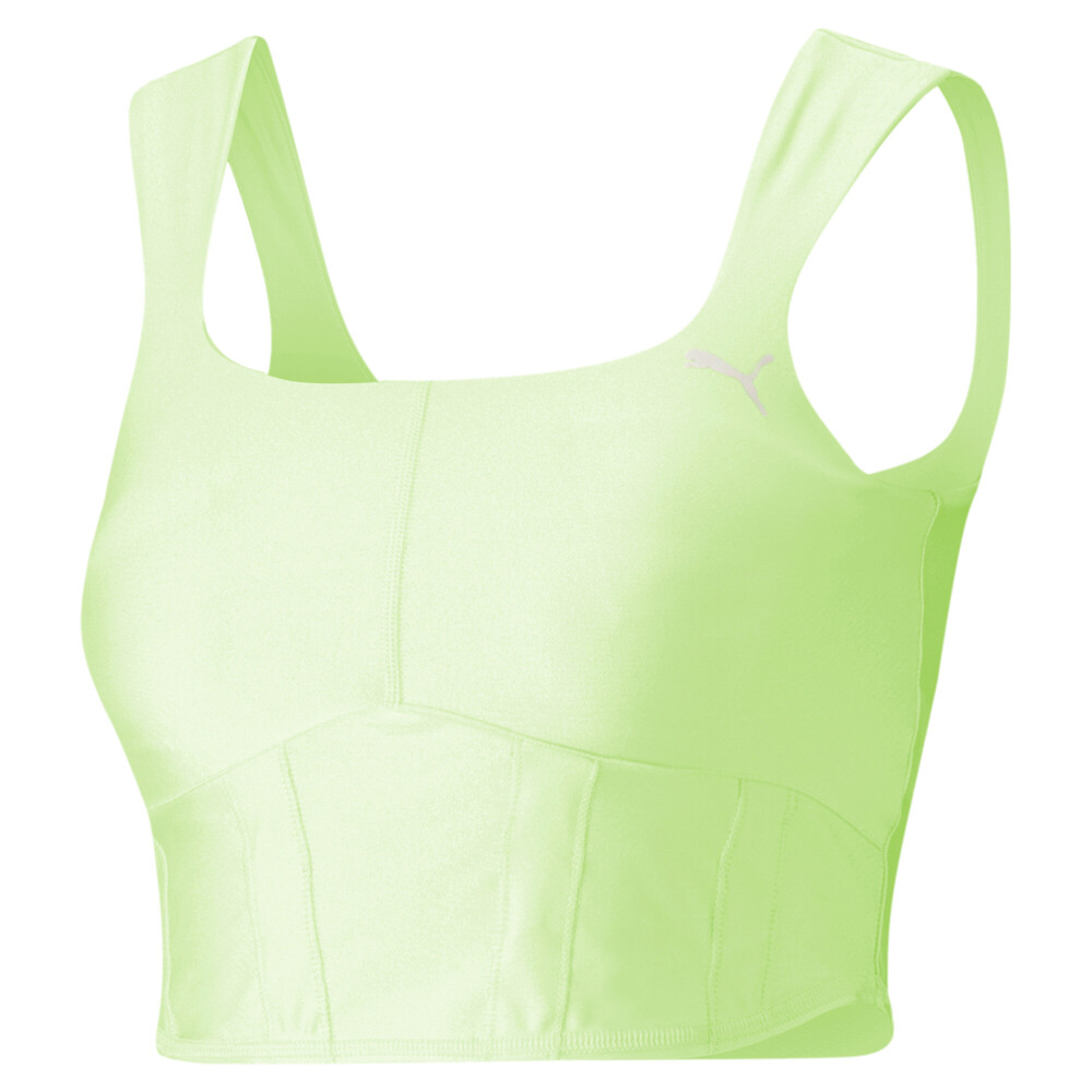 Puma Oa X Train Sleeveless Scoop Neck Athletic Crop Top Womens Yellow Casual Top