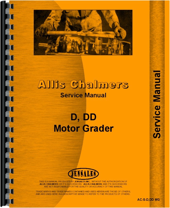 Allis Chalmers D DD Diesel Grader Chassis Service Manual AC-S-D DD MG-image