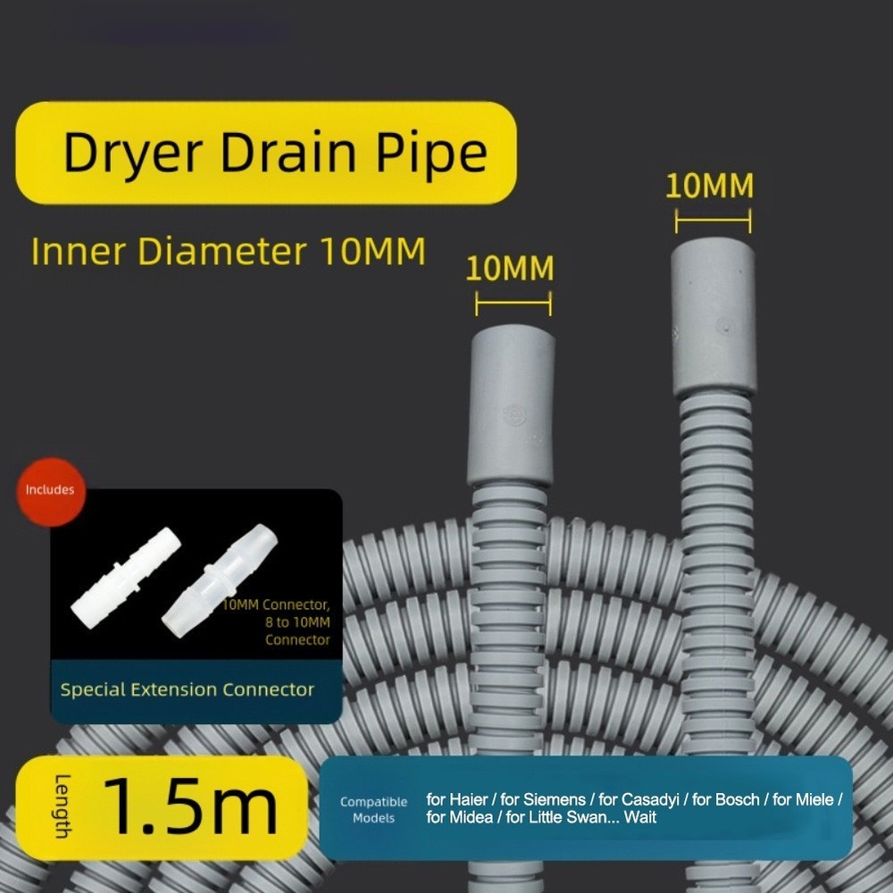 10mm Diameter Drainage Pipe for Midea For Haier For Siemens Dryers Long 15M 2M