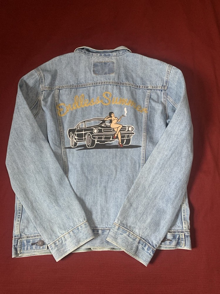 G-Eazy Levi’s Men’s Light Wash Denim Jacket Size Large Rare