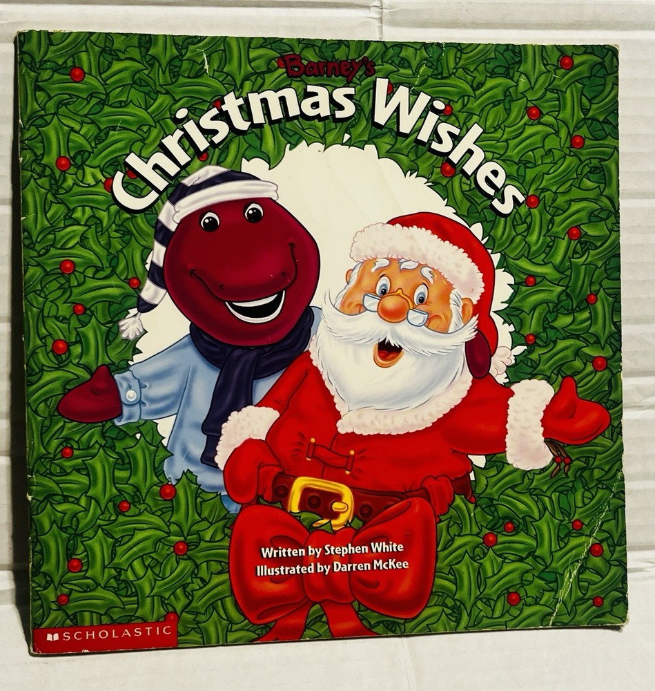 Barney's Christmas Wishes Vintage PB Book By Stephen White Scholastic