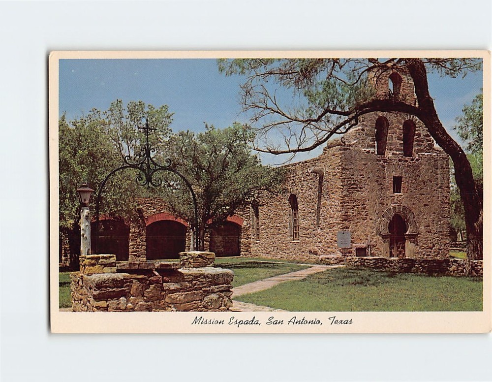 Postcard Mission Espada, San Antonio, Texas